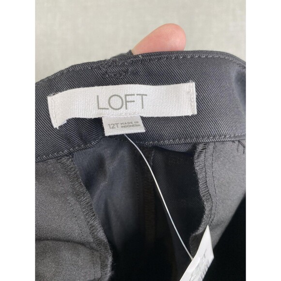 LOFT Pants Womens 12 Tall Black Pleated Wide Leg Trousers Office Work 35005544 - Picture 9 of 11